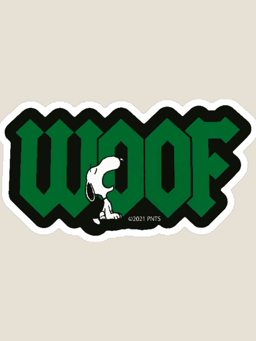 Woof Mode Snoopy Peanuts Sticker