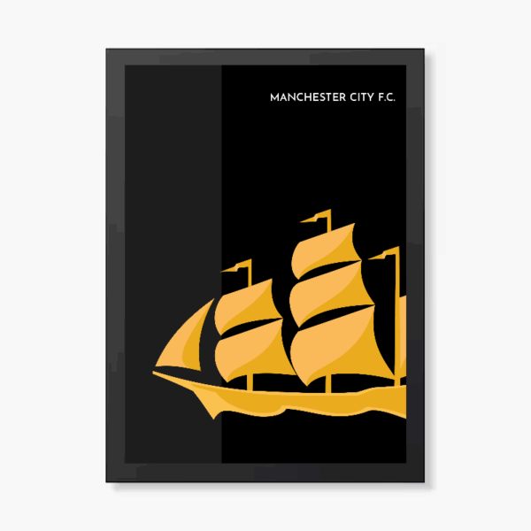 Yellow Ship Manchester City FC Black Edition Poster