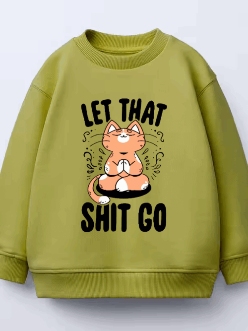 Zen Mode Activated Cat Letting It Go Crewneck Sweatshirt