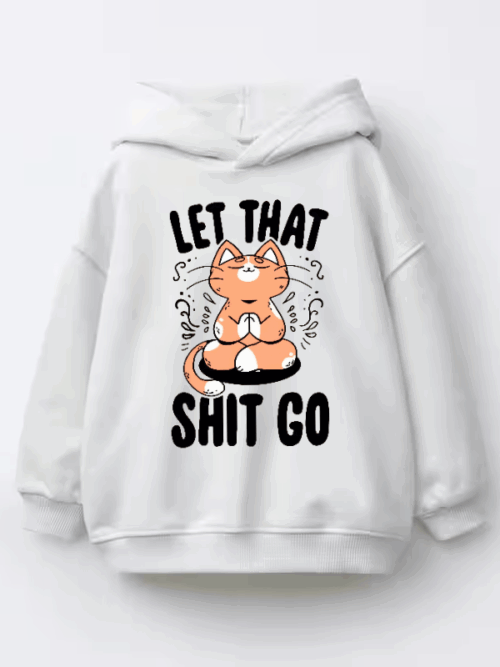 Zen Mode Activated Cat Letting It Go Kids Hoodie